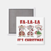 Fa La Christmas T - Shirt und Geschenke Magnet (Vorderseite/Rückseite)