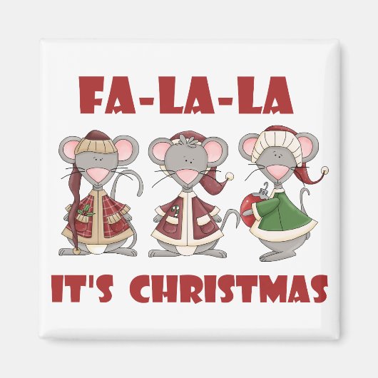 Fa La Christmas T - Shirt und Geschenke Magnet (Vorne)