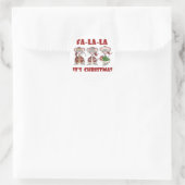 Fa La Christmas T - Shirt und Geschenke Runder Aufkleber (Tasche)