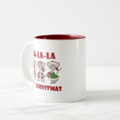 Fa La Christmas T - Shirt und Geschenke Zweifarbige Tasse (Vorderseite Links)