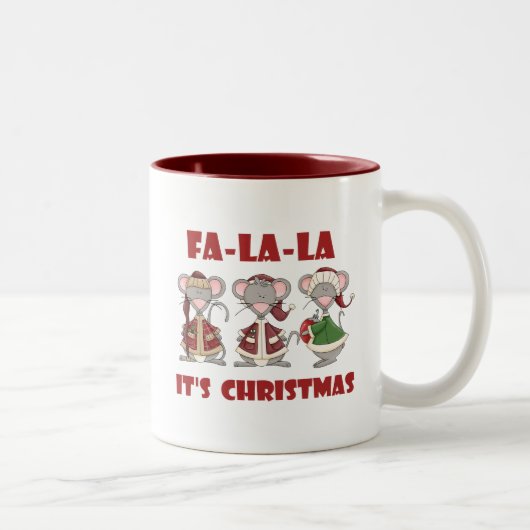 Fa La Christmas T - Shirt und Geschenke Zweifarbige Tasse (Rechts)