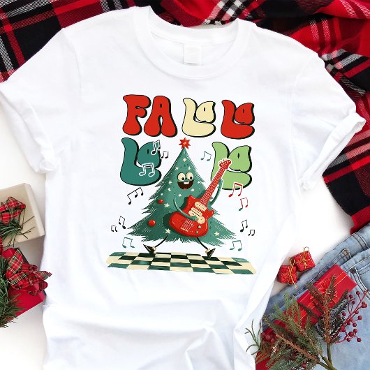 Fa La Christmas Tree Guitar Retro Tri-Blend Shirt