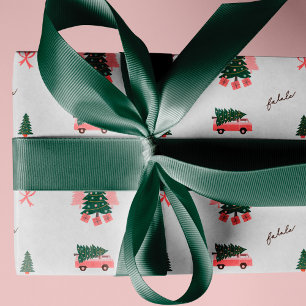 Fa La Christmas Tree Vintag Retro Van Geschenkpapier