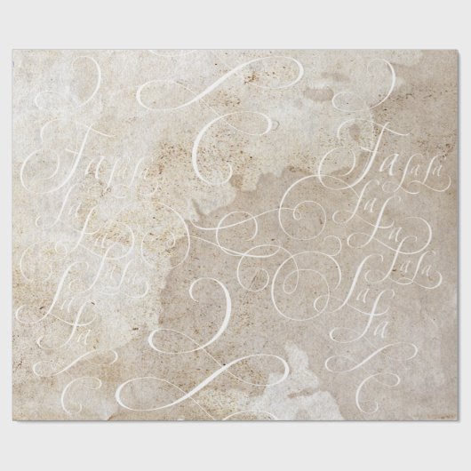 Fa la - Deck the Halls - Weihnachtskalligrafie Geschenkpapier (Flach)