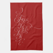 Fa la - Deck the Halls - Weihnachtskalligrafie Geschirrtuch (Vertikal)