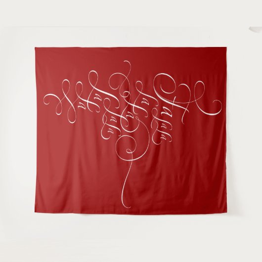 Fa la - Deck the Halls - Weihnachtskalligrafie Wandteppich (Vorderseite (Horizontal))