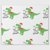 FA LA DINASOUR IN EINEM WEIHNACHTSMANNMÜTZE-BERICH GESCHENKPAPIER (Flach)