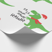 FA LA DINASOUR IN EINEM WEIHNACHTSMANNMÜTZE-BERICH GESCHENKPAPIER (Ecke)