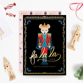 Fa La Elegante Weihnachts-Maus King Ballet Black Folien Feiertagskarte