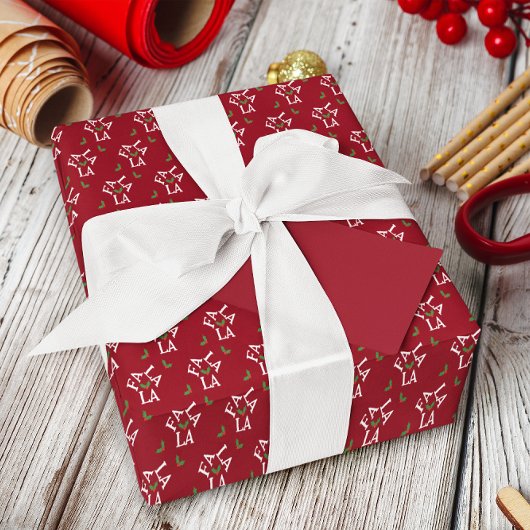 Fa La Festive Holly Weihnachten Geschenkpapier