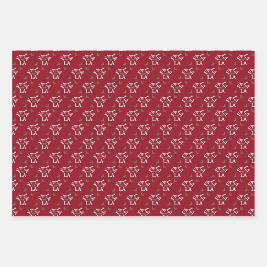 Fa La Festive Holly Weihnachten Geschenkpapier Set (Vorderseite)