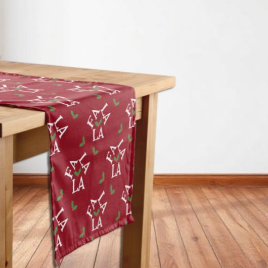 Fa La Festive Holly Weihnachten Kurzer Tischläufer