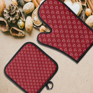 Fa La Festive Holly Weihnachten Ofenhandschuh & Topflappen-Set
