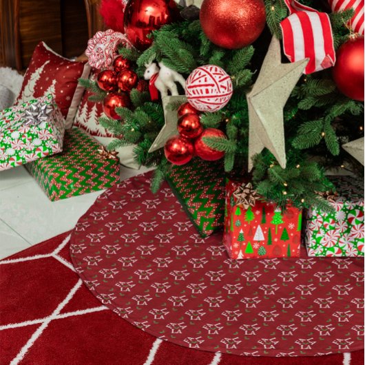 Fa La Festive Holly Weihnachten Polyester Weihnachtsbaumdecke