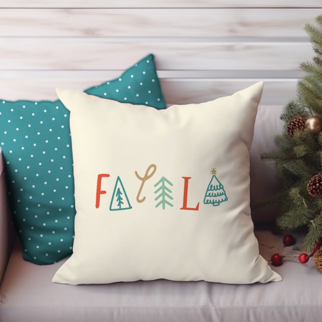Fa La Funny Christmas Tree Holiday Baby Blanket Kissen (Fa La La Funny Christmas Tree Holiday Baby Blanket Throw Pillow)