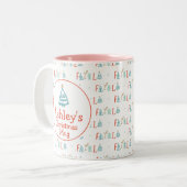 Fa La Funny Christmas Tree Personalisiertes Gesche Zweifarbige Tasse (Vorderseite Links)