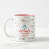 Fa La Funny Christmas Tree Personalisiertes Gesche Zweifarbige Tasse (Links)