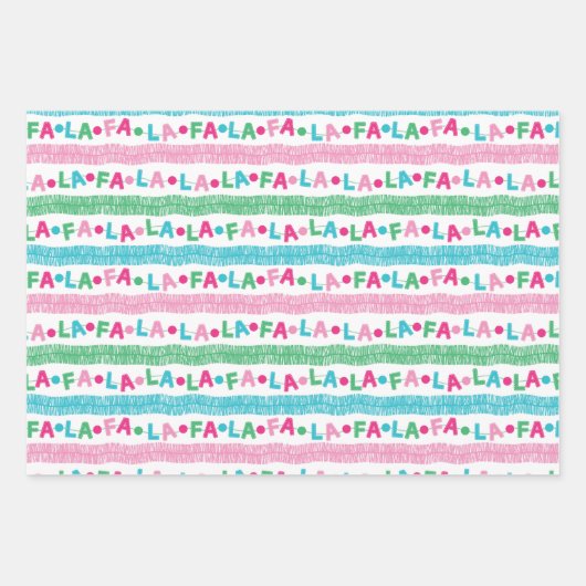 Fa La Garland - Weihnachts-Wrapping Sheets Geschenkpapier Set (Vorderseite 3)