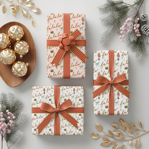 Fa La Girly Christmas Nutcracker Bow Music Geschenkpapier Set