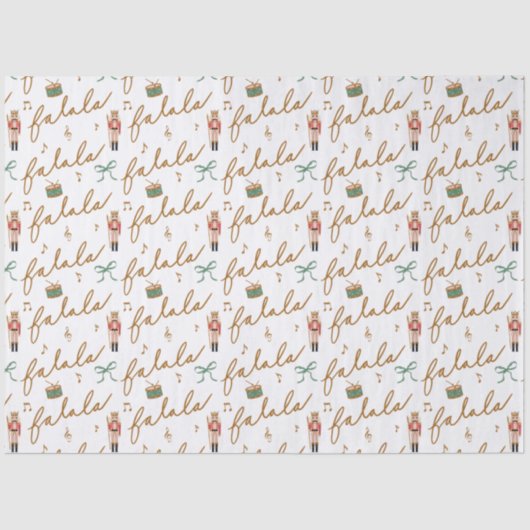 Fa La Girly Christmas Nutcracker Bow Music Seidenpapier (Vorderseite)