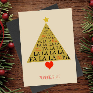Fa La Gold Weihnachtsbaum Feiertagskarte