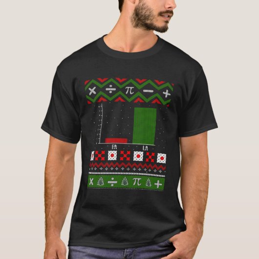 Fa La Graph Ugly Sweater Math Teacher für Christma T-Shirt (Vorderseite)