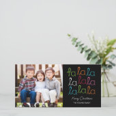 Fa La Holiday Foto Card Feiertagskarte (Stehend Vorderseite)