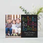 Fa La Holiday Foto Cards Feiertagskarte (Stehend Vorderseite)