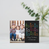 Fa La Holiday Foto-Karte Postkarte (Stehend Vorderseite)