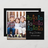 Fa La Holiday Foto-Karte Postkarte (Vorne/Hinten)