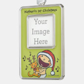 Fa-La-La-Baby Leslie-Patricellis Rahmen-Ornament Silber (Links)