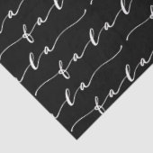 FA LA LA Black & White Calligraphy Christmas Carol Seidenpapier (Ausschnitt)