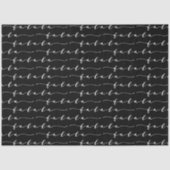 FA LA LA Black & White Calligraphy Christmas Carol Seidenpapier (Vorderseite)