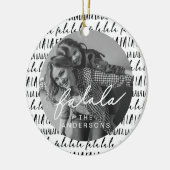 FA LA LA Black & White Typografic Weihnachtsgebäck Keramik Ornament (Links)