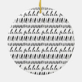FA LA LA Black & White Typografic Weihnachtsgebäck Keramik Ornament (Hinten)