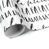 FA LA LA Black & White Typographic Christmas Carol Geschenkpapier (Rolleneckpunkt)
