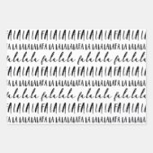 FA LA LA Black & White Typographic Christmas Carol Geschenkpapier Set (Vorderseite)