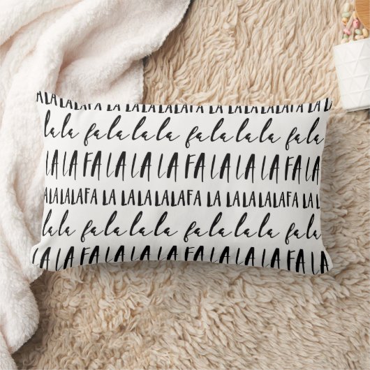 FA LA LA Black & White Typographic Christmas Carol Lendenkissen (Decke)