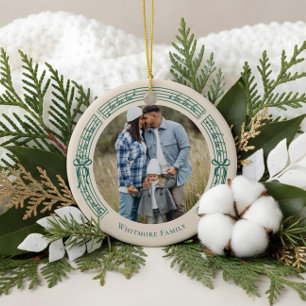 Fa La La Bow Vintage Notenblatt Foto Weihnachten Keramik Ornament