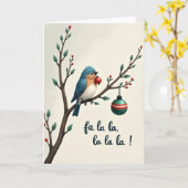 Fa La La Christmas Bird Card Karte (Gelbe Blume)