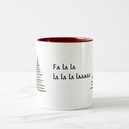Fa la la Christmas Cup Zweifarbige Tasse (Mittel)