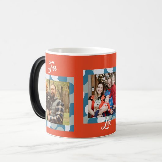 Fa La La Christmas Funny 3 Photo Collage Verwandlungstasse (Vorderseite Links)