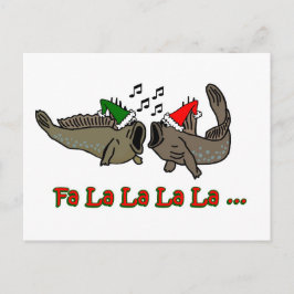 Fa La La Christmas Mudskipper Fish Feiertagspostkarte