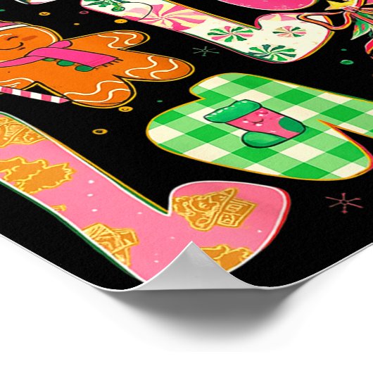 Fa La La Coquette Christmas Gingerbread Tree Poster (Ecke)