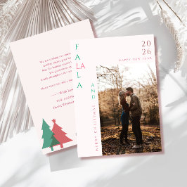 fa la la couple photo chic holiday christmas Card Feiertagskarte