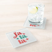 Fa La La - Design für Feiertage Glasuntersetzer (Schrägansicht)