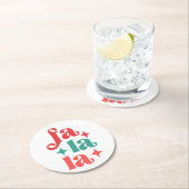 Fa La La - Design für Feiertage Runder Pappuntersetzer (Vor Ort)