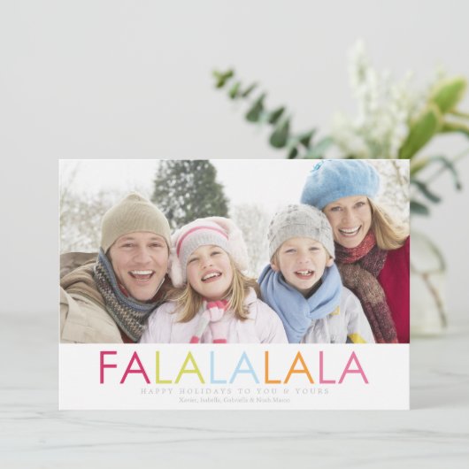 Fa La La Feiertagskarte (Stehend Vorderseite)