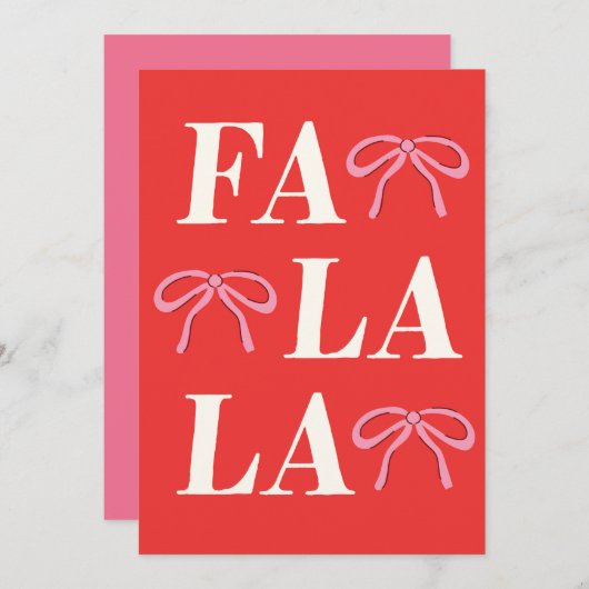 Fa La La Feiertagskarte (Vorne/Hinten)