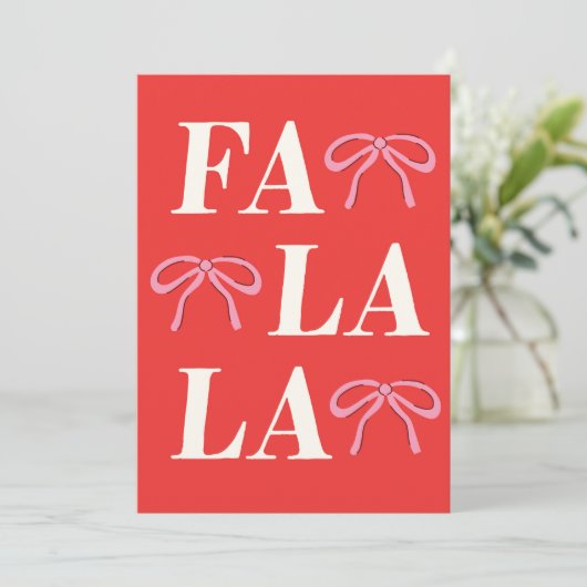 Fa La La Feiertagskarte (Stehend Vorderseite)